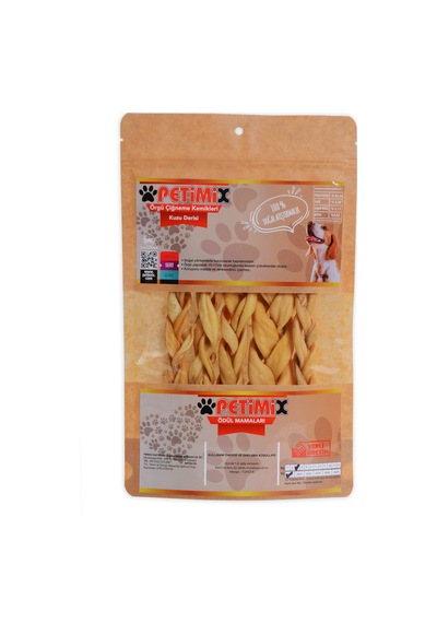Petimix Örgü Kuzu Deri Çiğneme Kemikleri Köpek Ödülü 100 G