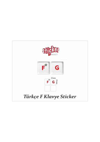Türkçe F Klavye Sticker Çıkartma 3 Adet(Takım)