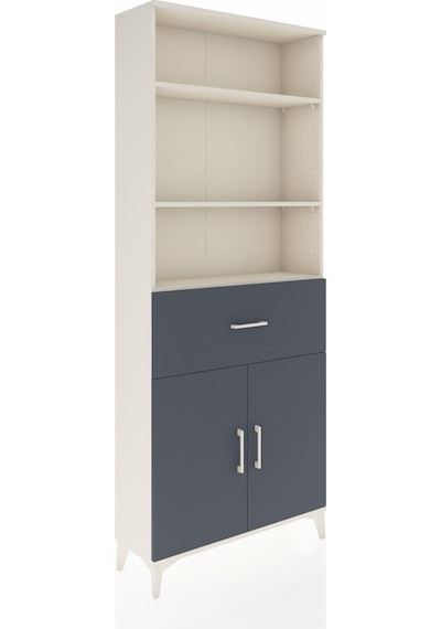 Arges Dolap 4 Raflı Tek Çekmeceli 2 Kapaklı 88x30x221 Aytaşı-antrasit Aytası