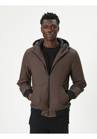 Koton Mevsimlik Ceket Slim Fit Fermuarlı Kahverengi 5wam20067hw Kahve Kahverengi