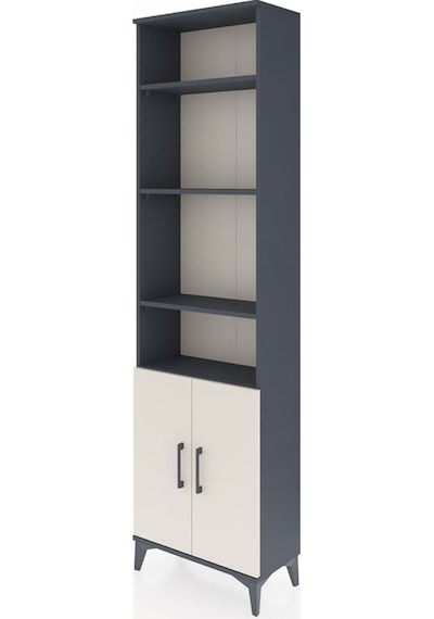 Arges Dolap 5 Raflı 2 Kapaklı 60x30x221 Antrasit-aytaşı Antrasit