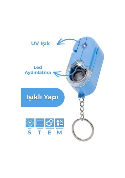 Temel Cep Mikroskobu 60x Led Ve Uv Işıklı Taşınabilir Mavi Mikroskop
