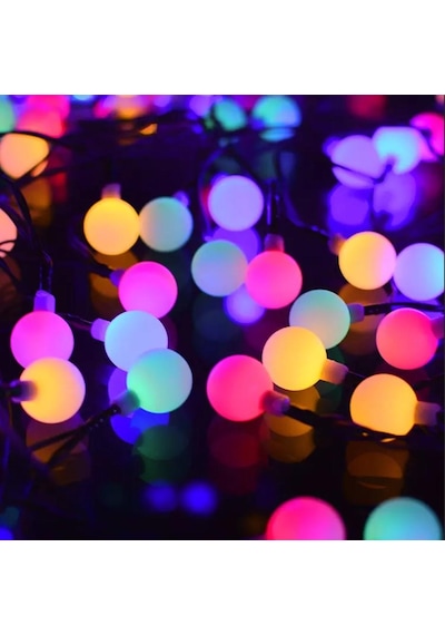 Mighty Güneş Enerjili 7 Metre 50 Led Rgb Işik Bahçe Teras Parti B