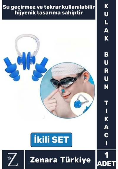 Yüksek Kaliteli Silikon Su Geçirmez Gürültü Önleyen Yıkanabilir Deniz Havuz Kulak Burun Tıkayıcı Set Çok Renkli