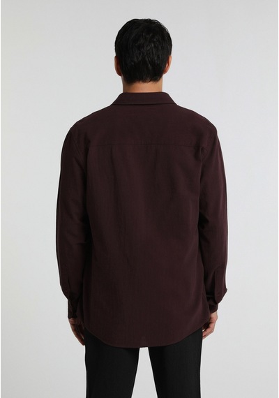Colin's Colins Regular Fit Shirt Neck Düz Erkek Bordo Uzun Kol Gömlek Cl1081843 Q1.v1 Brd