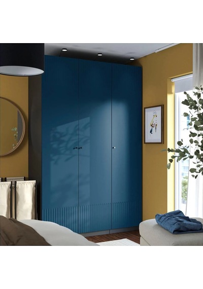 Ikea Koyu Gri Geniş Kapaklı Gardırop 150x60x236 Cm
