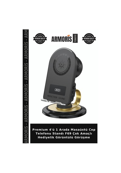 Premium 4'ü 1 Arada Masaüstü Cep Telefonu Standı F69 Çok Amaçlı Hediyelik Görüntülü Görüşme