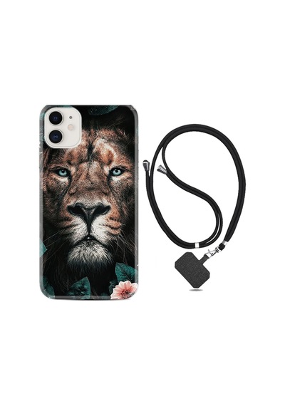 Apple iPhone Uyumlu Iphone 11 Kılıf Desenli Silikon Boyun Askılı Leon Flowers 1333