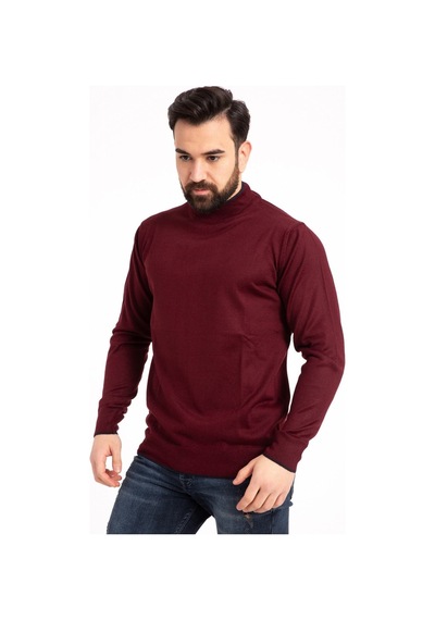 Nacar Store Erkek Bordo Yarım Boğazlı Kazak