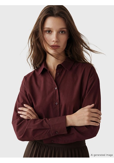 Lcw Modest Bordo Kadın Gömlek Tunik