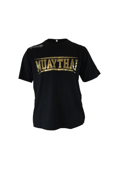 Dragondo Tx8522 Muaythai Tişört Gold Baskılı Muay Thai Tişört Siyah