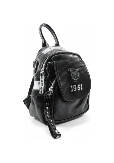 Baginn Kadın Sırt Çantası Taşlı Model Black-silver 25 19 Cm Günlük Mini Sırt Çantası Fonksiyonel Kullanım Siyah