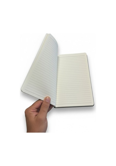 Defter Dayanıklı Lastikli Çizgili Defter Siyah
