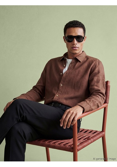Lcw Vision Kahverengi Regular Fit Erkek Gömlek