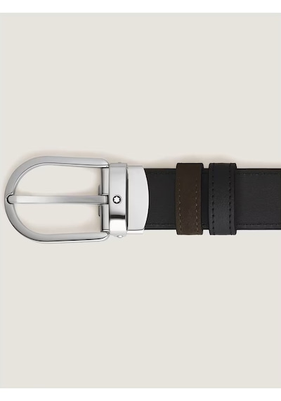 Montblanc At Nalı Tokalı Süet Deri 30 Mm Çift Taraflı Kemer 22097 Kahverengi