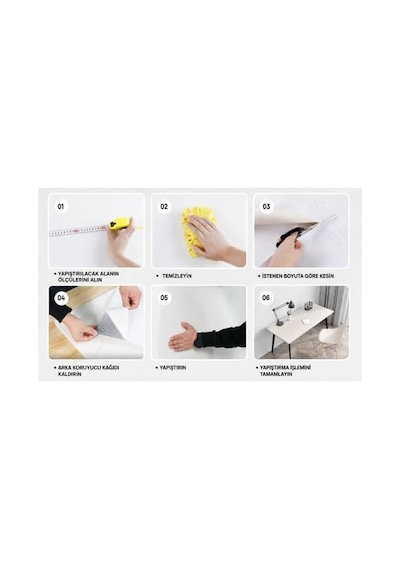 Yapışkanlı Beyaz Mermer Desenli Duvar Sticker, 30x30 Cm, 6 Adet, Kolay Uygulamalı, Wmb-026 Çok Renkli