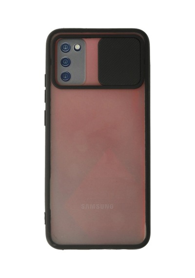 Samsung Galaxy A02s Kılıf Palm Buzlu Kamera Sürgülü Silikon - Siyah
