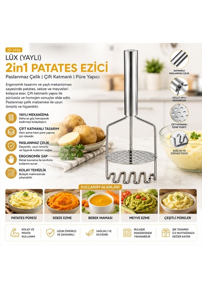 Tedar Yaylı 2-in-1 Patates Ezici Najmaddin Diğer