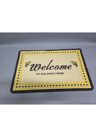 Hijyenik Kıvırcık Paspas 40x60 Cm - Islaklık Emici Kapı Önü Paspası Sarı