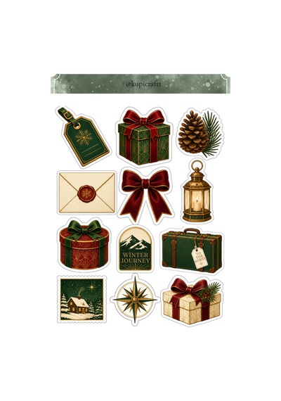 4 Sayfa Yılbaşı Temalı Sticker Set - Christmas Sticker Yeni Yıl -ajanda Scrapbook Journal - 939222331 Diğer