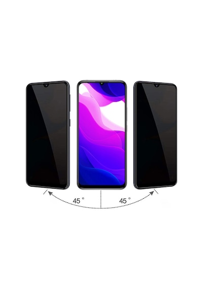 Xiaomi Mi 10 Lite 3D Full Privacy Gizlilik Tempered Cam Ekran Koruyucu Siyah