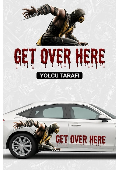 Mortal Kombat Scorpıon Yan Gövde Kaplama Sticker Yolcu - 864812045