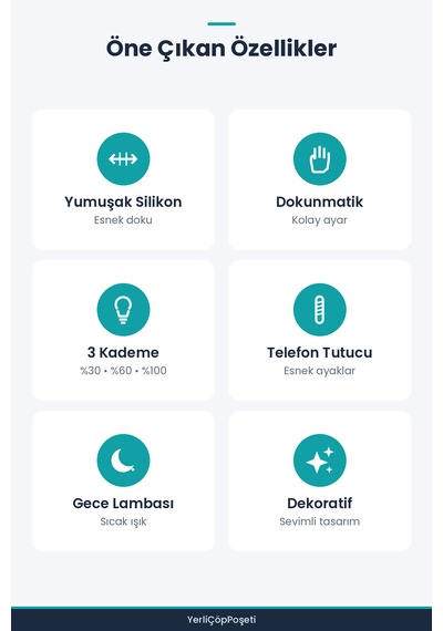Üzgün Balkabağı Tasarımlı Gece Lambası - Silikon - Telefon Tutucu Turuncu