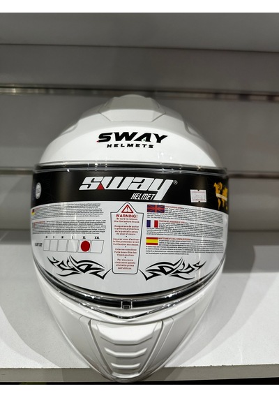 Sway 917 Çene Açılır Güneş Gözlüklü Motosiklet Kaskı Beyaz