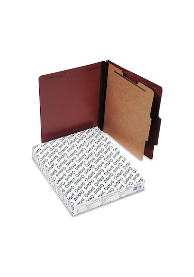 Pendaflex Baskılı Sınıflandırma Dosyası, 1 Bölücü, 5 Cm Gömme Bağlantılı, A4 Boy, Kırmızı, 10'lu Paket