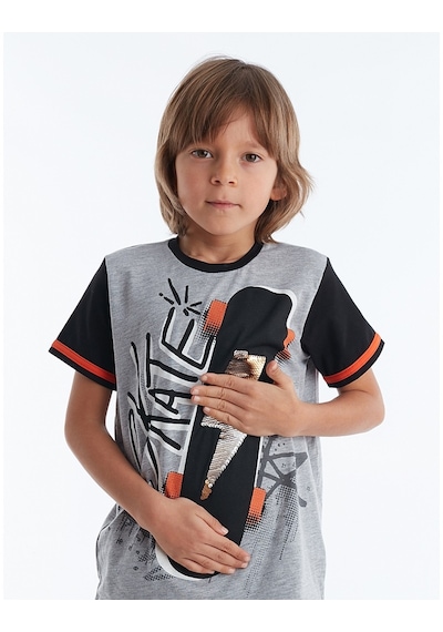 Denokids Mushi Thunder Skate Erkek Çocuk Şort Takım Çok Renkli