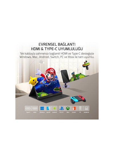 Ezcool Lite E15T 15.6" 4 MS Full HD IPS 60 Hz Dokunmatik Taşınabilir Monitör