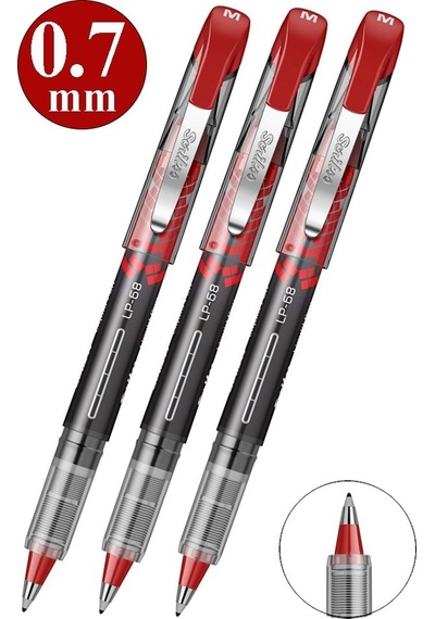 Kırmızı Pilot Kalem Lp-68 3 Adet Scrikss Liquid Pen Pilot Kalem 0.7mm Uçlu Pilot Kalem Hızlı Kuruyan Mürekkepli Pilot