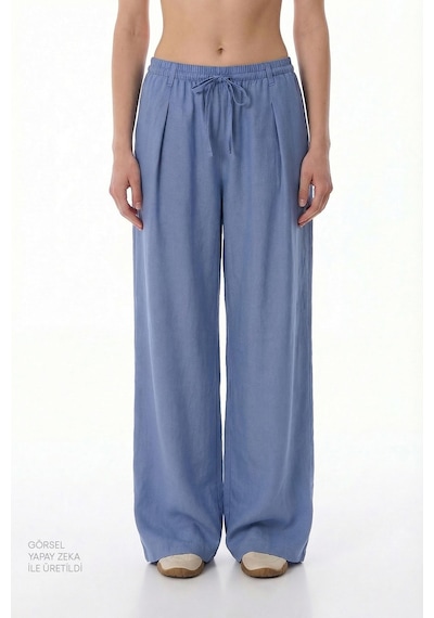 Penti Koyu Mavi Linen Pantolon