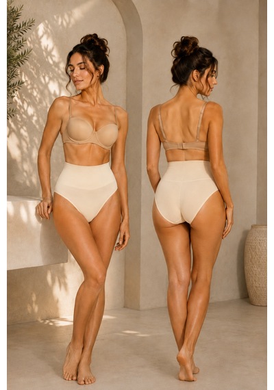 Fit Women Kadın Toparlayıcı Yüksek Bel Esnek Bej Külot