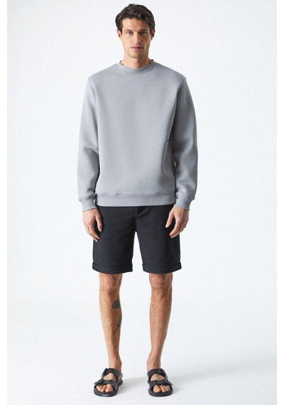 Grimelange Dane Erkek Organik Kumaşlı Yumuşacık Gri Sweatshirt Gri