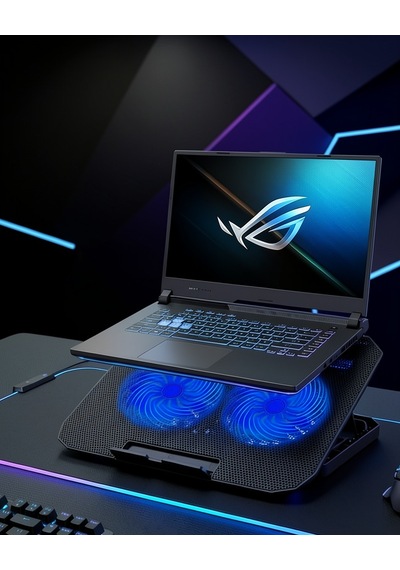 Çift Fanlı Laptop Soğutucu 17 İnç Uyumlu 8 Kademeli Ayarlı