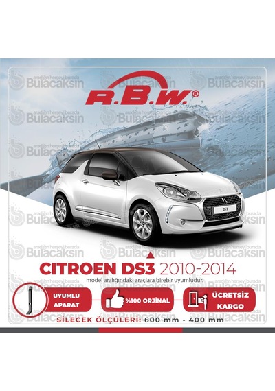 Rbw Citroen Ds3 2010 - 2014 Ön Muz Silecek Takımı