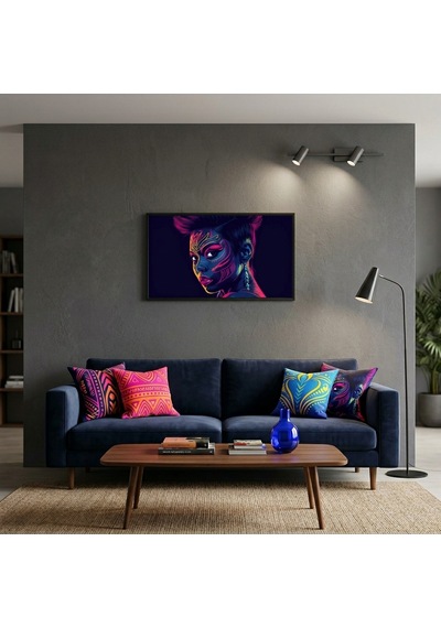 Neon Yüzler Pop Art Kadın Portre Serisi 22 Canlı Renkler Ve Asi Duruş