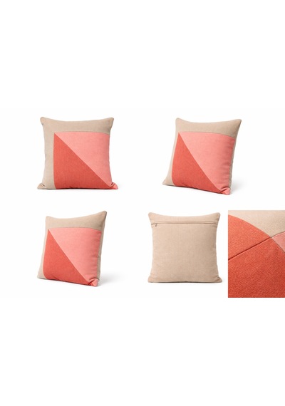 Faralya Life Parçalı 2 Li Kırlent Kılıfı 45x45 Cm Dekoratif Koltuk Yastık Kılıfı Modern Salon Dekoru Açık Pembe