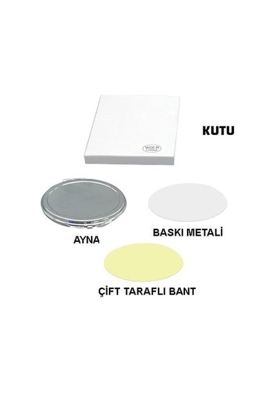 Photoink Sublimasyon Oval Makyaj Aynası Kahverengi