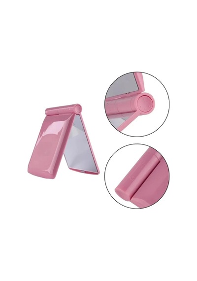 Katlanır Mini Işıklı Makyaj Aynası Cep Çanta Aynası 8 Led Pilli 23a 12v Pil Dahildir Pembe Pembe 10 X 10 Belirtilmemiş