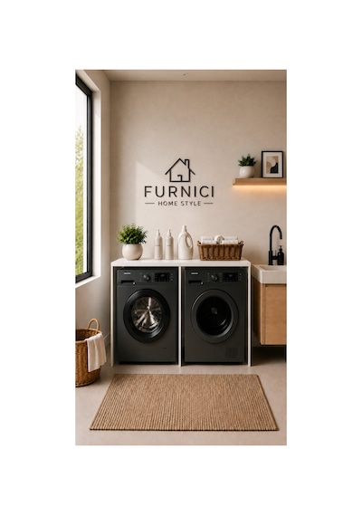 Beyaz Çamaşır Makinesi Ve Kurutma Makinesi Standı 128x92x60 Cm Beyaz Beyaz