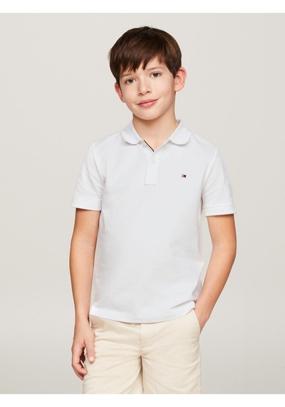 Tommy Hilfiger Erkek Çocuk Flag Beyaz Polo Yaka T-shirt-13114