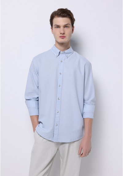Colin's Colins Regular Fit Shirt Neck Düz Erkek Mavi Uzun Kol Gömlek Cl1074489 Q1.v1 Lbl Açık Mavi