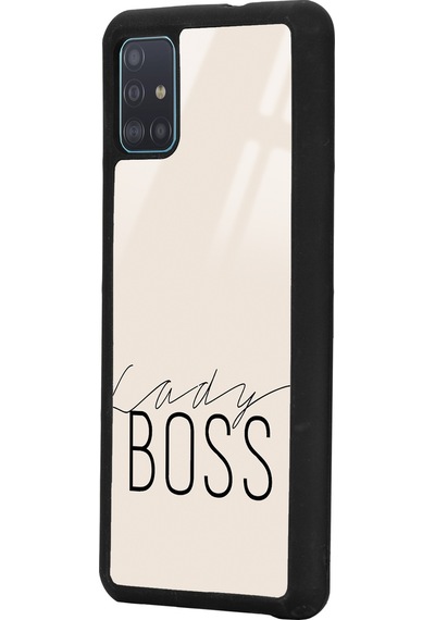 Samsung Uyumlu A51 Lady Boss Tasarımlı Glossy Telefon Kılıfı Siyah