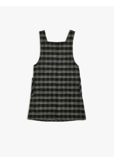 Koton Jile Elbise Mini Cepli Yuvarlak Yaka Viskon Karışımlı Siyah Ekose 5wkg80009aw Siyah