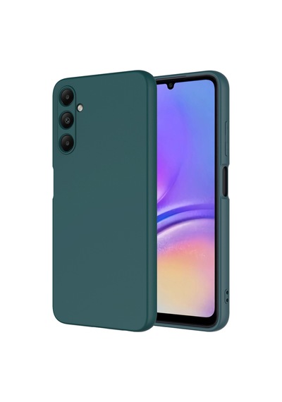 Galaxy Uyumlu A16 Kılıf Kadife Lansman Soft Yumuşak Liquid Silikon Kamera Korumalı Kapak Yeşil