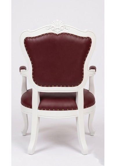 Royal Klasik Ahşap İşlemeli Berjer Beyaz