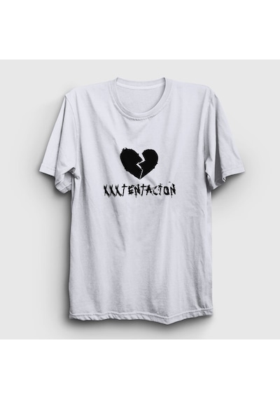 Presmono Unisex Broken Heart Xxxtentacion T-shirt Beyaz
