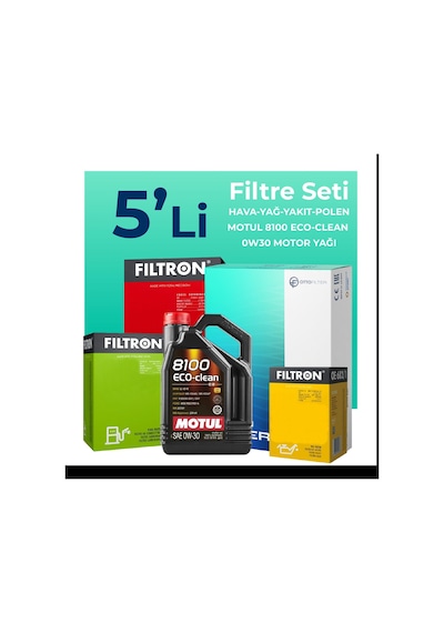 Filtron Ford Ecosport 1.5 Dizel Filtre Bakım Seti Motul Motor Yağlı (2018-2022) 5 Li